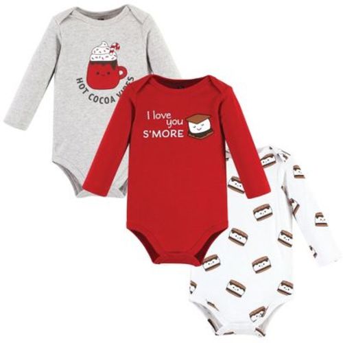 Hudson Baby Basics Infant Baby Essential Long Sleeve Bodysuits 3-Pack, Cozy Hearthside, 3-6 Months
