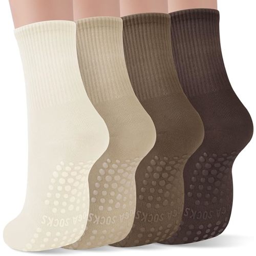 YSense Pilates Grip Socks for Women Non Slip, Yoga Barre Grippy Socks for Pilates, Dance, Ballet, Barre, Hospital