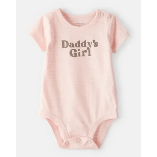 Baby Girl 'Daddy's Girl' Short-Sleeve Graphic Bodysuit - Pink | Carter's