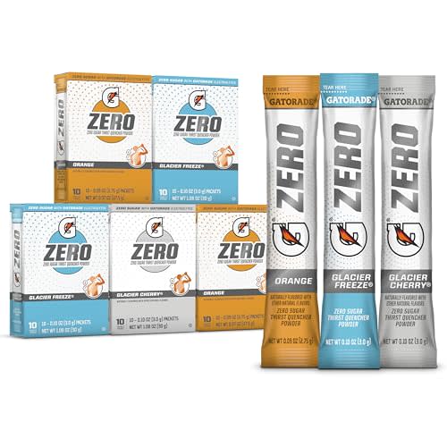 Gatorade G Zero Powder, Glacier Cherry Variety Pack, 0.10oz Individual Packets - 10 Count (Pack of 5)
