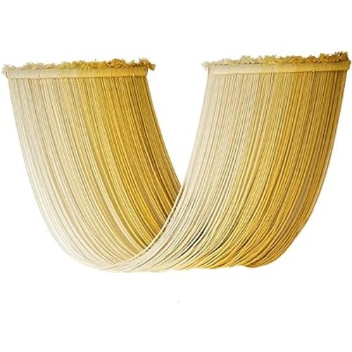 Jakalin Macrame Wall Hanging Yellow Dip Dyed Fiber Yarn Wall Art Macrame Wall Decor Boho Wall Decor Handmade Craftsmanship 15.7" Wx 47.2" L