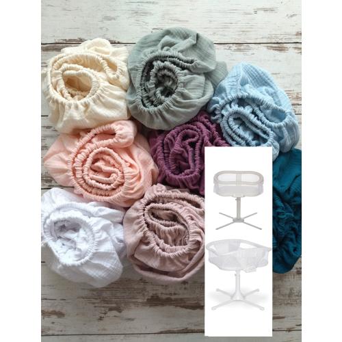 Halo Bassinet Fitted Sheets, Beside Sleeper Organic Muslin Sheet, Baby Bassinet / Crib Cotton Sheets