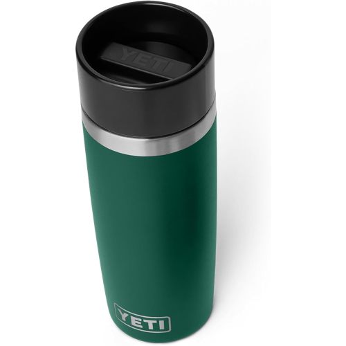 YETI Rambler 16 oz Travel Bottle, Stainless Steel, Vacuum Insulated with Leakproof Commuter Cap, Black Forest Green