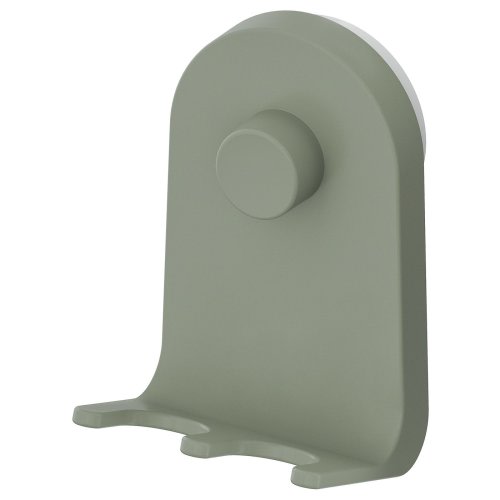 ÖBONÄS Triple hook with suction cup - gray-green 2 ¾x4 ¼ "