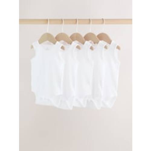 Buy White 5 Pack Baby Vest Bodysuits from Next Australia