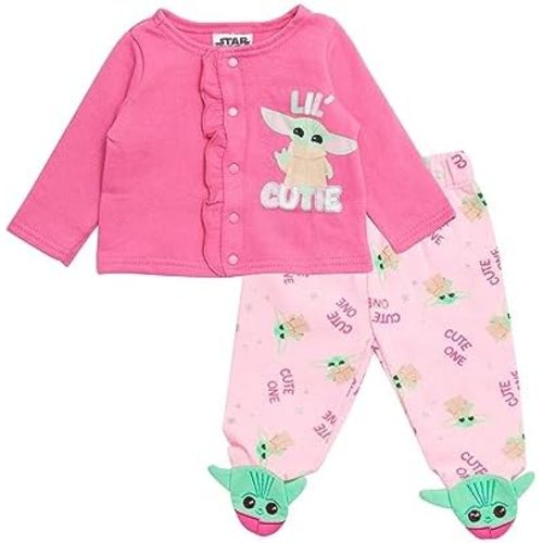 STAR WARS Baby Yoda Baby Girls long Sleeve Tshirt and Pants Set