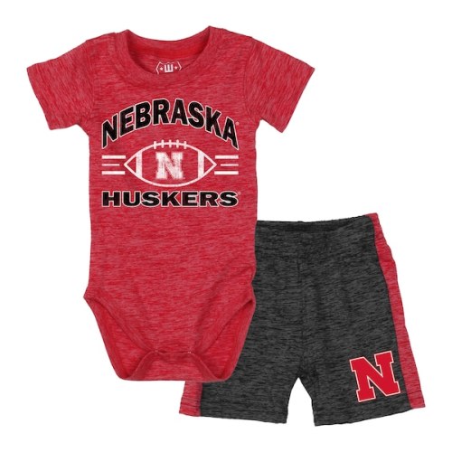 Nebraska Huskers Wes & Willy Infant Cloudy Yarn Bodysuit & Shorts Set - Scarlet