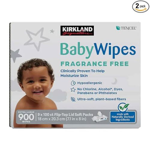 2 X Kirkland Baby Wipes - Unscented - 900 ct
