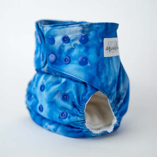 Azure Pocket Cloth Diaper | Blue Watercolor – Arcadia's Nursery