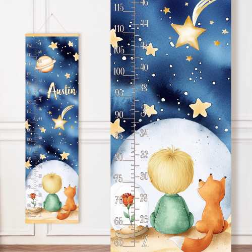 Custom Boy Height Chart, The little Prince Themed Personalized Growth Chart, Nursery Wall Decor, Baby Christening Gift, Kids 1st Birthday