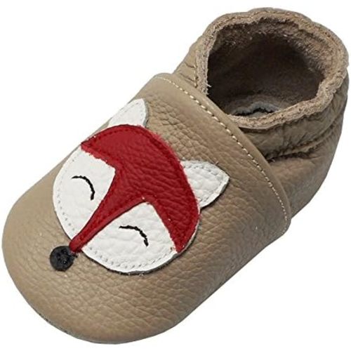 YALION Soft Leather Baby Shoes Moccasins Slip-on Boys Girls Slippers with Elastic Ankle, Anti-Slip First Walking Crib Shoes for Infant Toddlers
