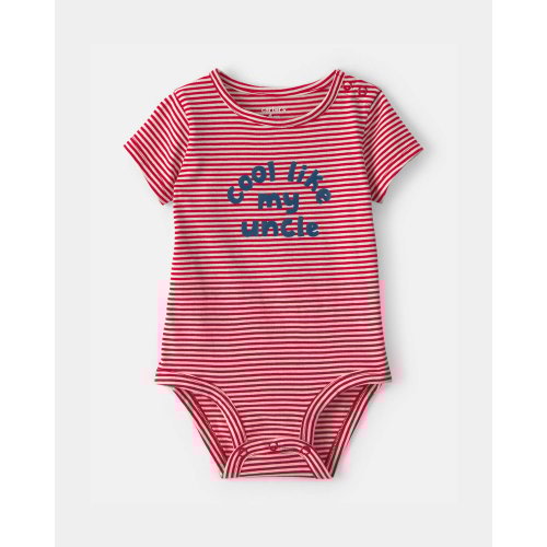 Baby 'Cool Like My Uncle' Striped Graphic Bodysuit - Red | Carter's