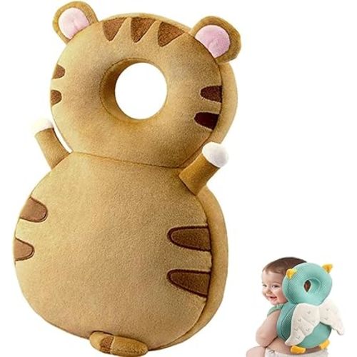 Baby Walker Head Protector Backpack Wear,Toddler Adjustable Baby Head Protection, Safety Pad Backpack for 5-24 Months Baby Learning Walking Crawling,Baby Head Protection Pad (Cat)