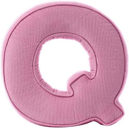 Pink Letter Plush Pillow, Letter Hugging Throw Pillows, Decorative Corduroy Initial Letter Shaped Throw Pillows, Letter Pillows English Alphabet A to Z for Sofa Bedroom Living Room Decor (Q)