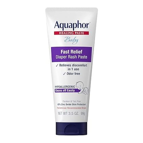 Aquaphor Baby Diaper Rash Paste - For Serious Diaper Rash and Flare-ups - 3.5 Oz. Tube