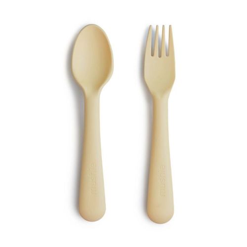Dinnerware Fork and Spoon Set Pale Daffodil One Size