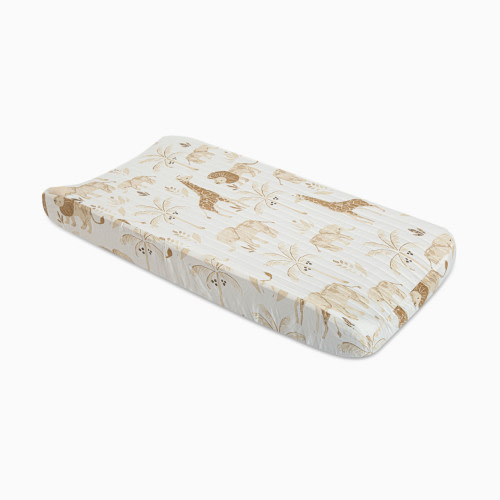Crane Baby Cotton Quilted Change Pad Cover - Kendi Animals