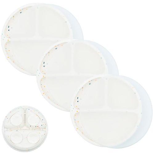 WeeSprout Suction Plates for Babies With Lids & Toddlers - 100% Silicone, Dinnerware Stays Put, Divided Design for Picky Eaters, Microwave & Dishwasher Friendly, 3 Pack