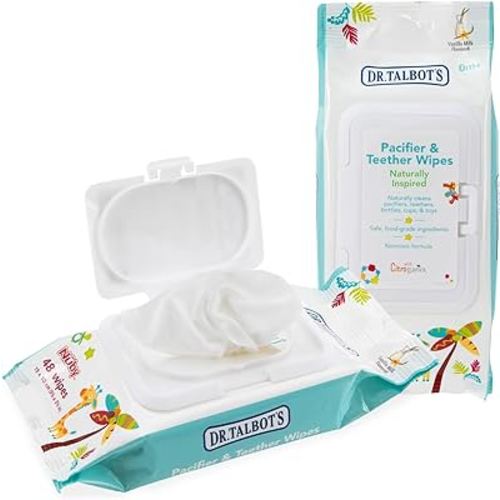Dr. Talbot's Pacifier and Teether Wipes Naturally Inspired with Citroganix, Vanilla Milk (Pack of 2, 96 Count)