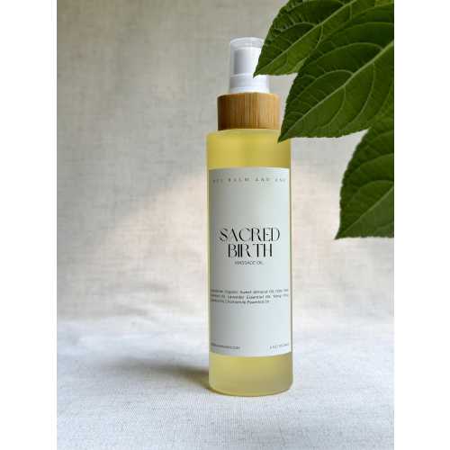 Sacred Birth // Natural Labor Massage Oil for Unmedicated, Home Birth & Postpartum Recovery, Womb Healing during Fourth Trimester