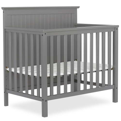 Dream On Me Ava 4-in-1 Convertible Mini Crib, Steel Grey