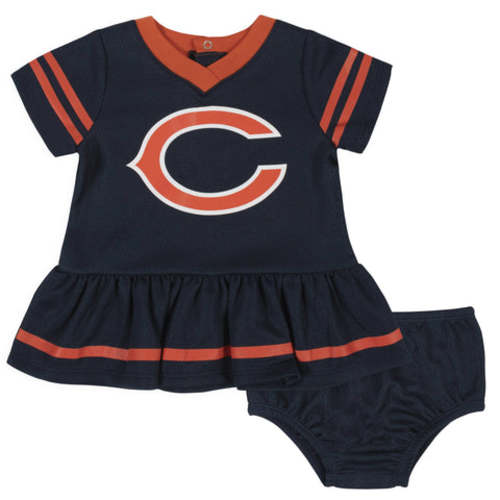 2-Piece Baby Girls Chicago Bears Dress & Diaper Cover Set