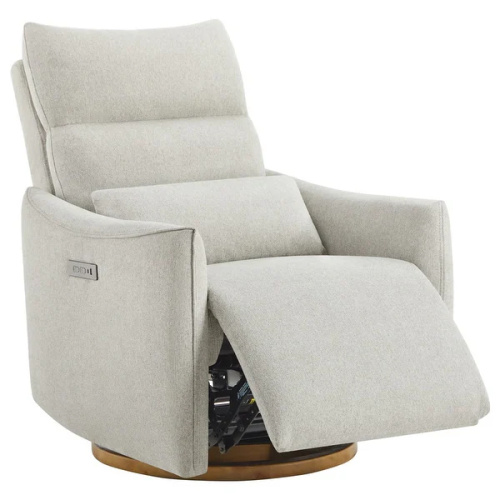 Spruce & Spring Power Swivel Recliner Nursery Glider with Lumbar Pillow