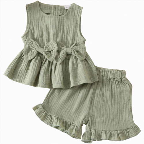 UAYOTSE 1T 2T 3T 4T 5T 6T Toddler Baby Girl Summer Clothes Set Short Sleeve T-shirt Tops Floral Bottom Pants Little Kids Outfits 2Pcs,Sizes 12-18 Months