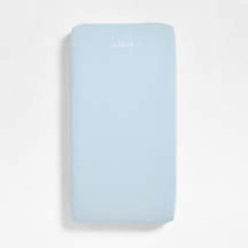 Cozy Cloud Sky Blue Washed 100% Organic Cotton Baby Crib Fitted Sheet