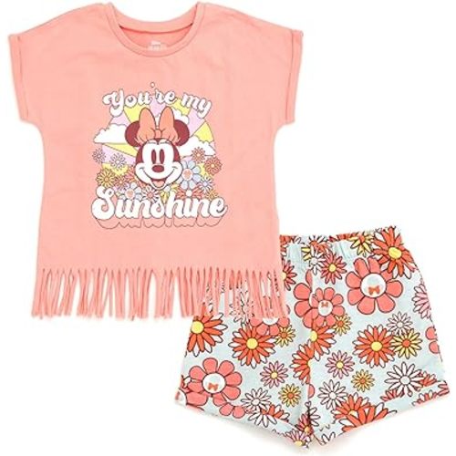 Disney T-Shirt and French Terry Shorts Outfit Set Infant to Big Kid Sizes (12 Months - 14-16)