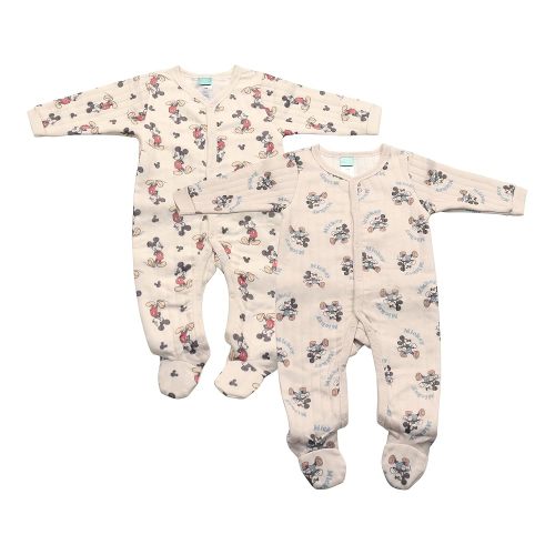 Magic Threadz Disney Clothes Baby Boys 2-Pack Quilted Footed Coveralls Mickey Mouse, Winnie the Pooh and Dumbo (0/3M-6/9M)