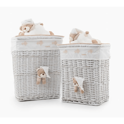 Square Laundry Basket Set - Beige