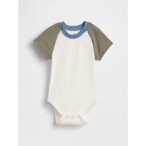 Baby First Favorites TinyRib Raglan Bodysuit - Green Ragland