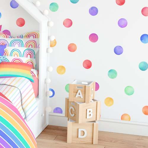 Watercolor Rainbow Dots