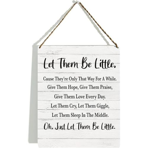 KongMoTree Let them be little, Nursery Quotes Wall Art, Nursery Quote Sign, Nursery Sign, Nursery Decor, Gender Neutral Nursery Art, Boys Girls Room Wall Sign, 8x10 Inch(GMS628)
