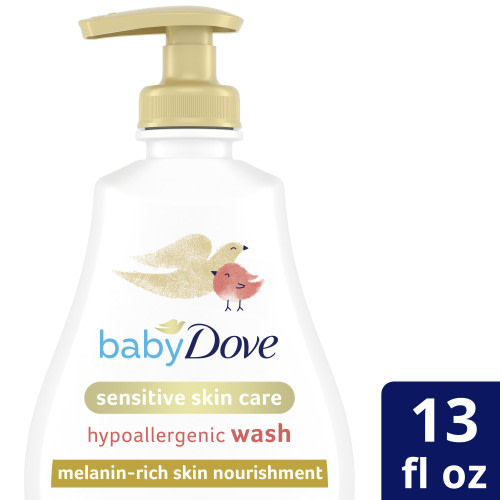 Baby Dove Melanin-Rich Skin Nourishment Hypoallergenic Body Wash Newborn Senstive Skin, 13 oz