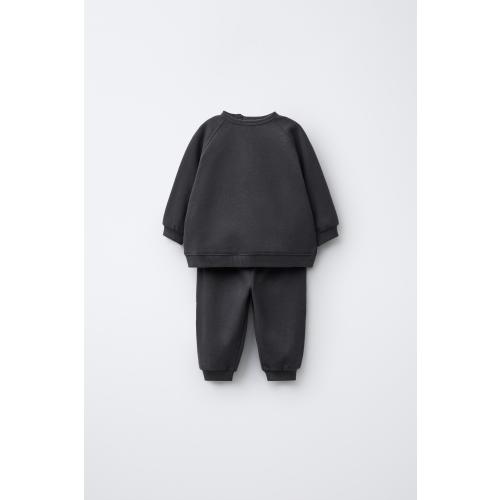 BASIC SWEATSHIRT AND JOGGER SET - Dark charcoal gray | ZARA United States