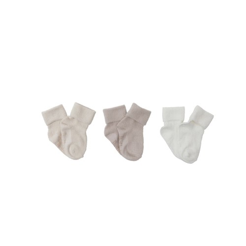 Bilbi Cozy Turn Top Sock 3 Pack Natural | Baby Bunting AU
