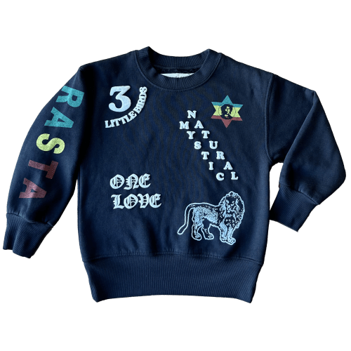 Bob Marley Rasta Puffy Paint Crewneck