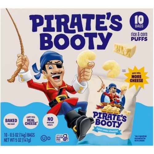 Pirate's Booty Aged White Cheddar Cheese Puffs Snack Multipack - 5oz/10pk