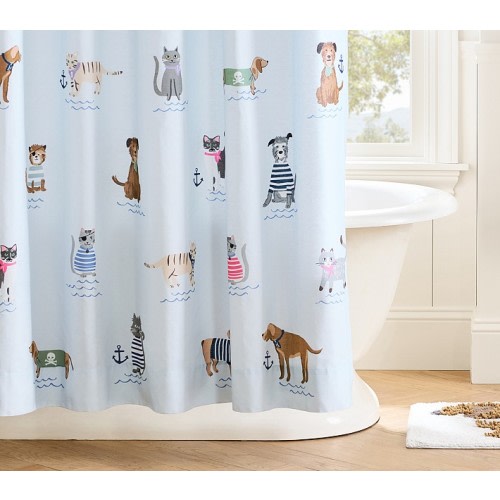 Salty Dog & Cat Shower Curtain