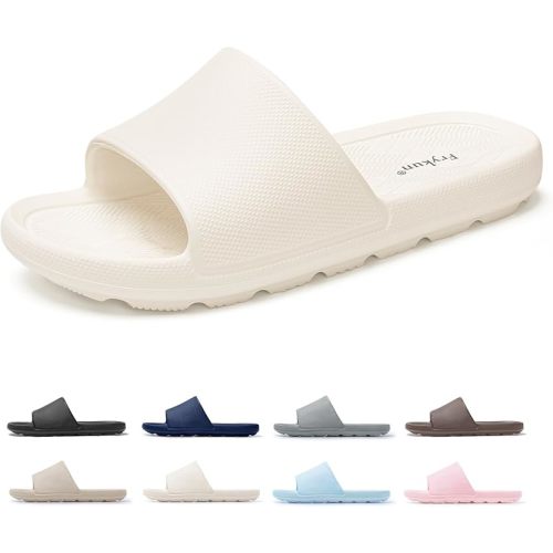 Shower Shoes for Men Women with Arch Support Non Slip Quick Drying Slides College Dorm Bathroom Sandals Pool Slides Lightweight Beach Sandals