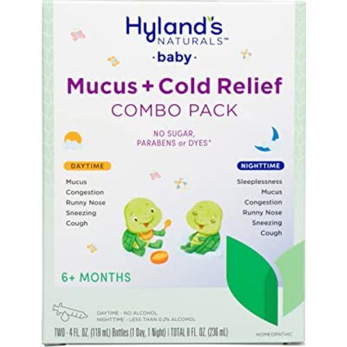 Hyland's Naturals Baby Mucus and Cold Relief, Day & Night Value Pack, Infant And Baby Cold Medicine, Decongestant And Cough Relief, 8 Fl Oz