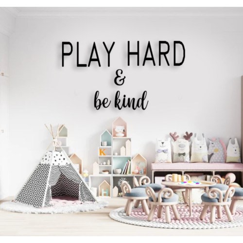 Play hard & be kind wall sign, playroom wall decor, playroom signs, office sign, office decor, Play Room sign  | Game Room decor | Play Hard