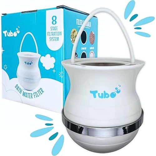 Tubo Bath Filter 2.0 - The Original 8 Stage Bath Water Filter for Tub Faucet - Removes 99% of Chlorine and Contaminants - BPA-Free - Supports Healthy Skin & Hair - Easy Installation
