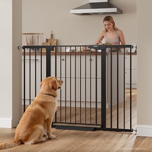 Cumbor 36" Extra Tall Baby Gate, 30-54" Wide Dog Gates for Large Dogs