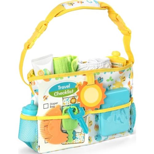 Melissa & Doug Mine to Love Travel Time Play Set for Dolls with Diaper Bag, Bottle, Sunscreen, More (17 pcs) - Baby Doll Accessories, Baby Doll Sets for Kids Ages 3+