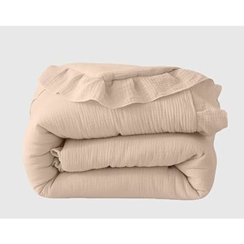 100% Cotton Muslin Crib Comforter/Quilt,Ultra Soft Cozy Reversible Baby Blanket,All Season Toddler Blankets for Boys and Girls, Machine Washable,41"x48"
