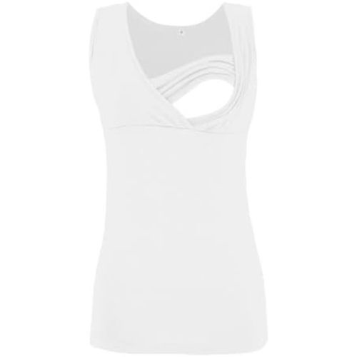 Generic Women Sleeveless Nursing Tank Tops Maternity Breastfeeding Shirts V Neck Casual Blouses Tee Shirt for Nursing