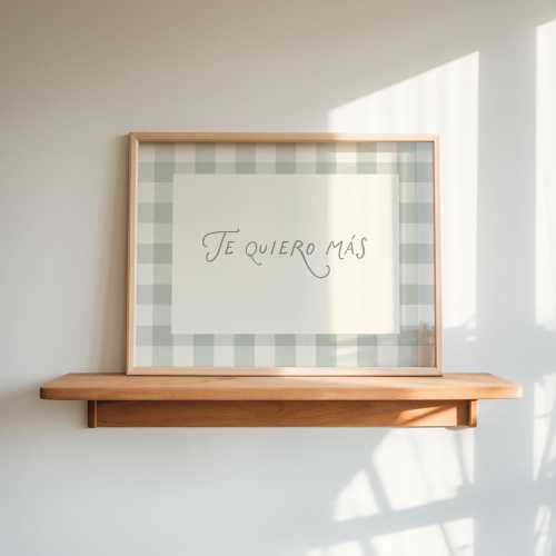 Pastel Bilingual Nursery Art, Mother's Day Grandmother Gift, Cottagecore Love You More Print in Spanish, Quote Art Family Room Gallery Wall